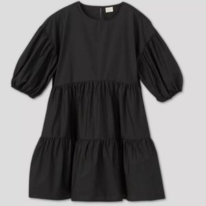 Women's Puff Short Sleeve Tiered Dress - A New Day